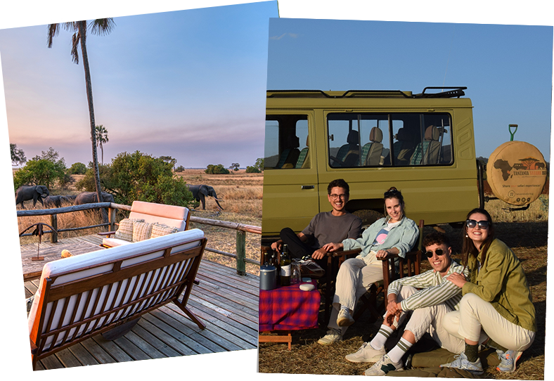 A group enjoying a Tanzania safari with personalised and expert care from Tanzania Safari Bug.